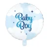 Baby Boy Blå Skyer Babyshower Folieballong, 45cm