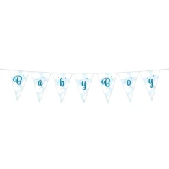 Baby Boy Blå Skyer Babyshower vimpelrekke, 2m