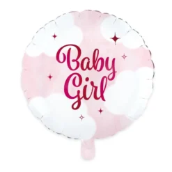 Baby Girl Rosa Skyer Babyshower Folieballong, 45cm