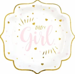 Baby Shower Tallerkener Rosa, 10 stk