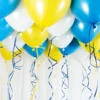 Ballongtak Kit Gul og Blå, 30 ballonger og bånd