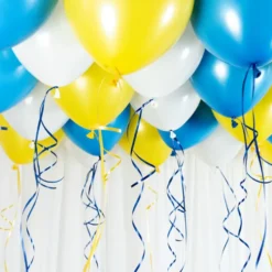 Ballongtak Kit Gul og Blå, 30 ballonger og bånd