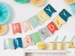 Banner Happy Birthday Multi, 175 x 15 cm