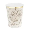 Beige Blomster kopper, 6 stk.