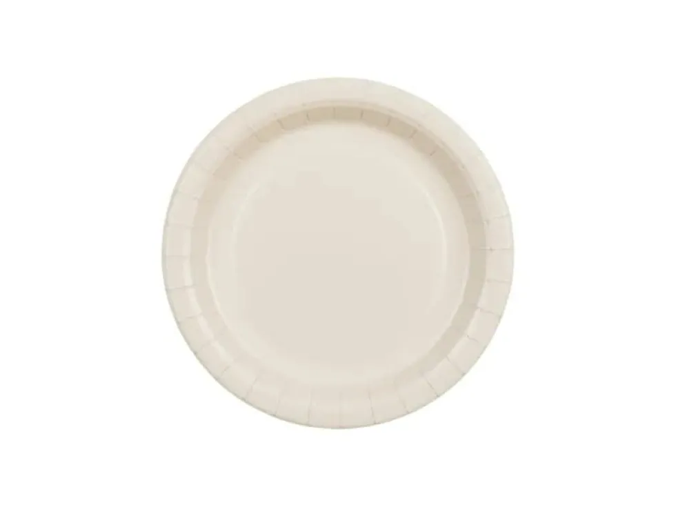 Beige Papptallerkener 18 cm, 6 stk.