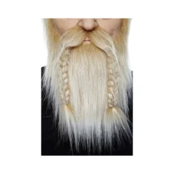 Blondt Viking skjegg & Bart med fletter