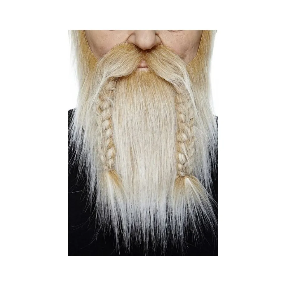 Blondt Viking skjegg & Bart med fletter