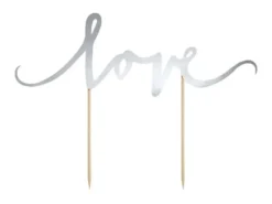 Cake Topper, Love, Sølv