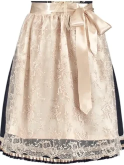 Dirndl Amelie Blå & Kremhvit