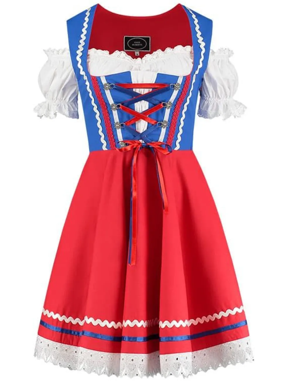 Dirndl Frieda Blå & Rød