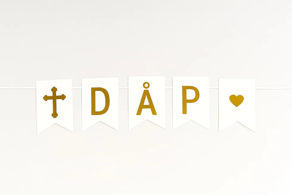 Dåp Banner i Gull
