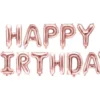 Folieballong Banner, Happy Birthday, Rosegull