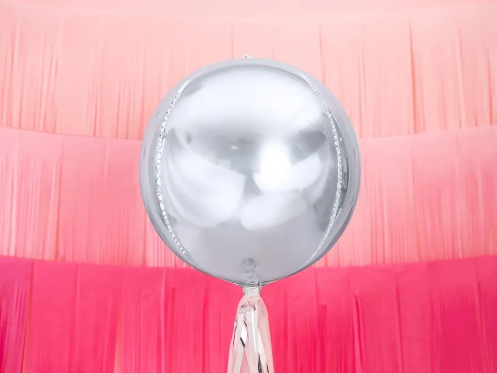 Folieballong Orb Ball, Sølv
