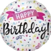 Folieballong Standard Happy Birthday Konfetti