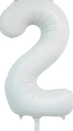 Folieballong Tall Hvit Sateng 86cm
