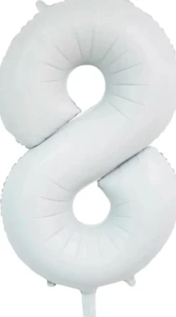 Folieballong Tall Hvit Sateng 86cm