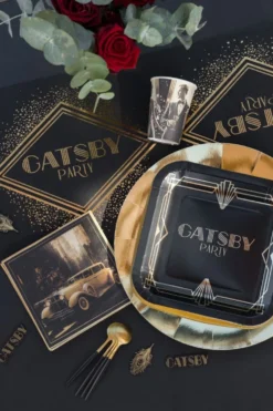Gatsby serviett 33x33cm svart, 20stk