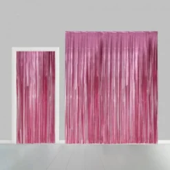 Glittergardin Lysrosa, 100 x 240 cm