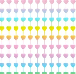 Glittergardin Pastell Regnbue Hjerter 100 x 200 cm