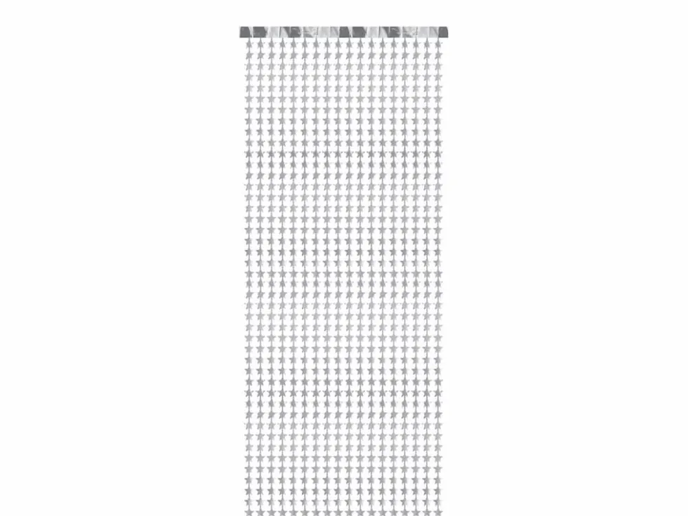Glittergardin Sølv Stjerner, 100 x 245 cm