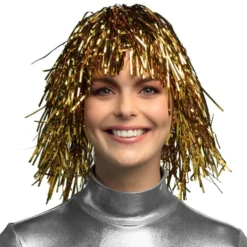 Glitterparykk Gull