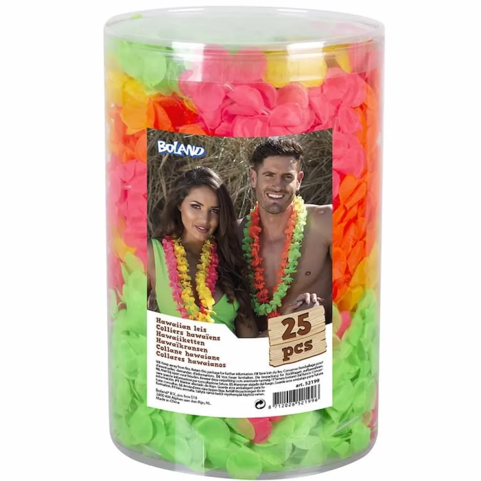 Hawaiikranser Elena neonfarget 25 stk