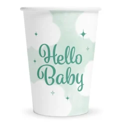 Hello Baby Skyer Babyshower kopper, 8 stk.