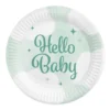 Hello Baby Skyer Babyshower tallerkener 23cm, 8 stk.
