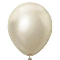 Kalisan Lateksballonger Mirror White Gold, 30 cm, 10 stk