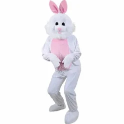 Kaninkostyme Hvit med Maske, One Size Voksen