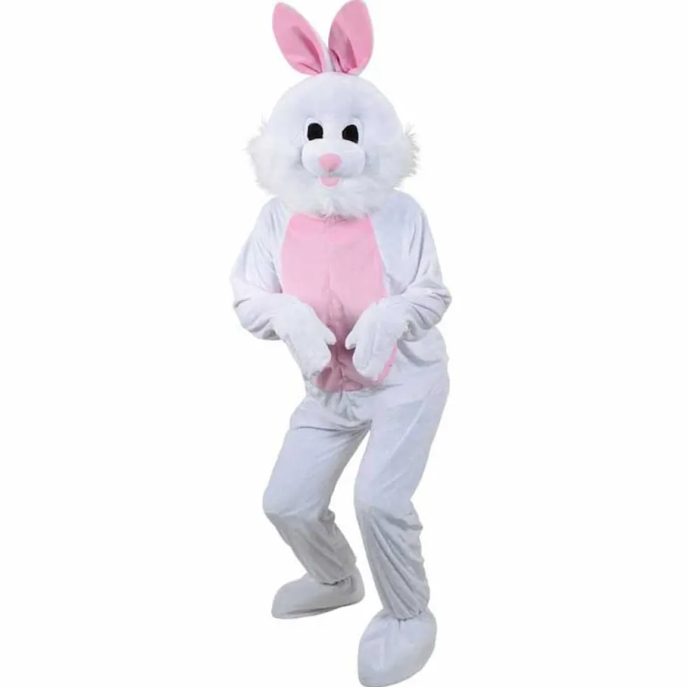 Kaninkostyme Hvit med Maske, One Size Voksen
