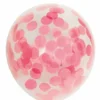 Konfettiballonger Papir Rosa, 30 cm, 6 stk