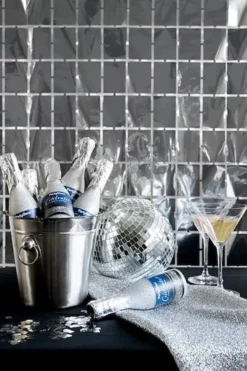 Konfettikanon, Metallisk Sølv, Champagne 20 cm