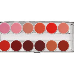 Kryolan Lip Rouge Palett, 12 farger