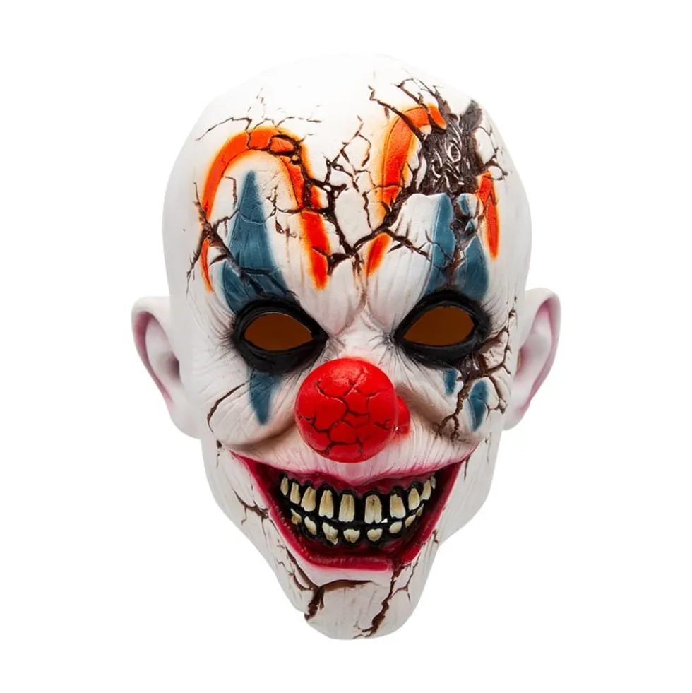 Latex Maske Klovn med knust hode