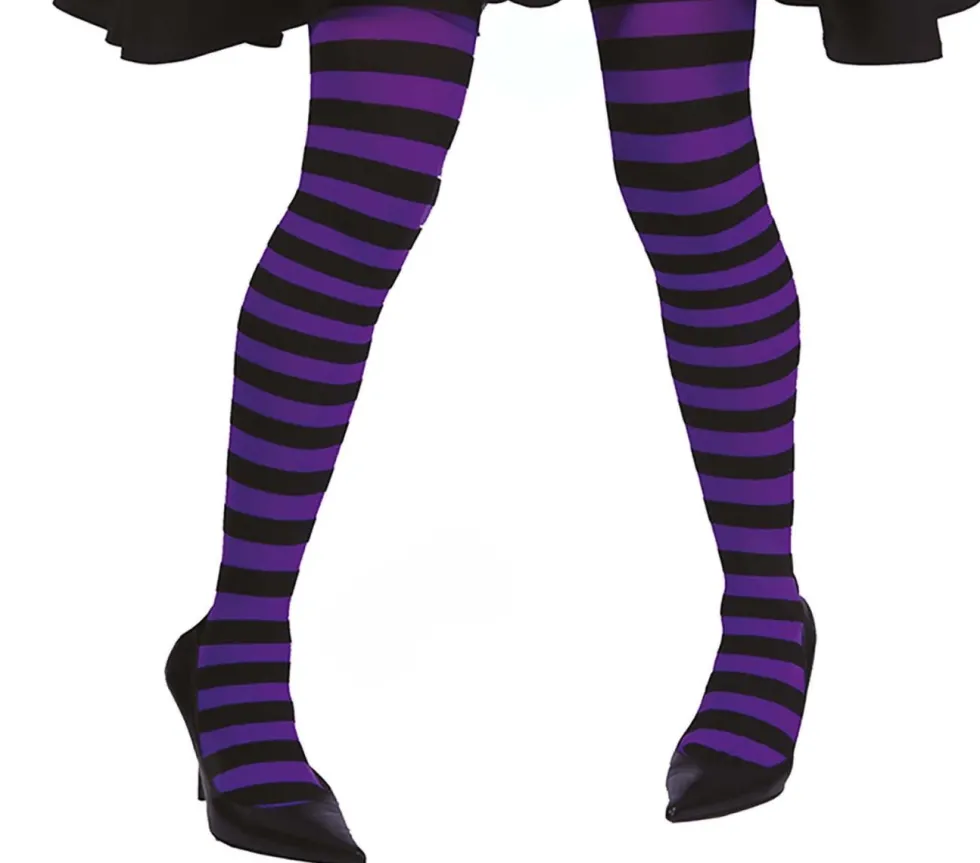 Lilla stripete tights