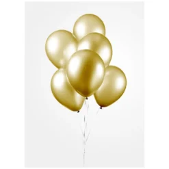 Metallisk Gull Ballonger, 30 cm, 10 stk