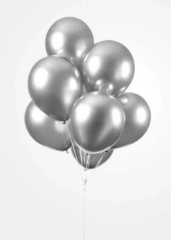 Mirror Sølv Ballonger, 30 cm, 10 stk