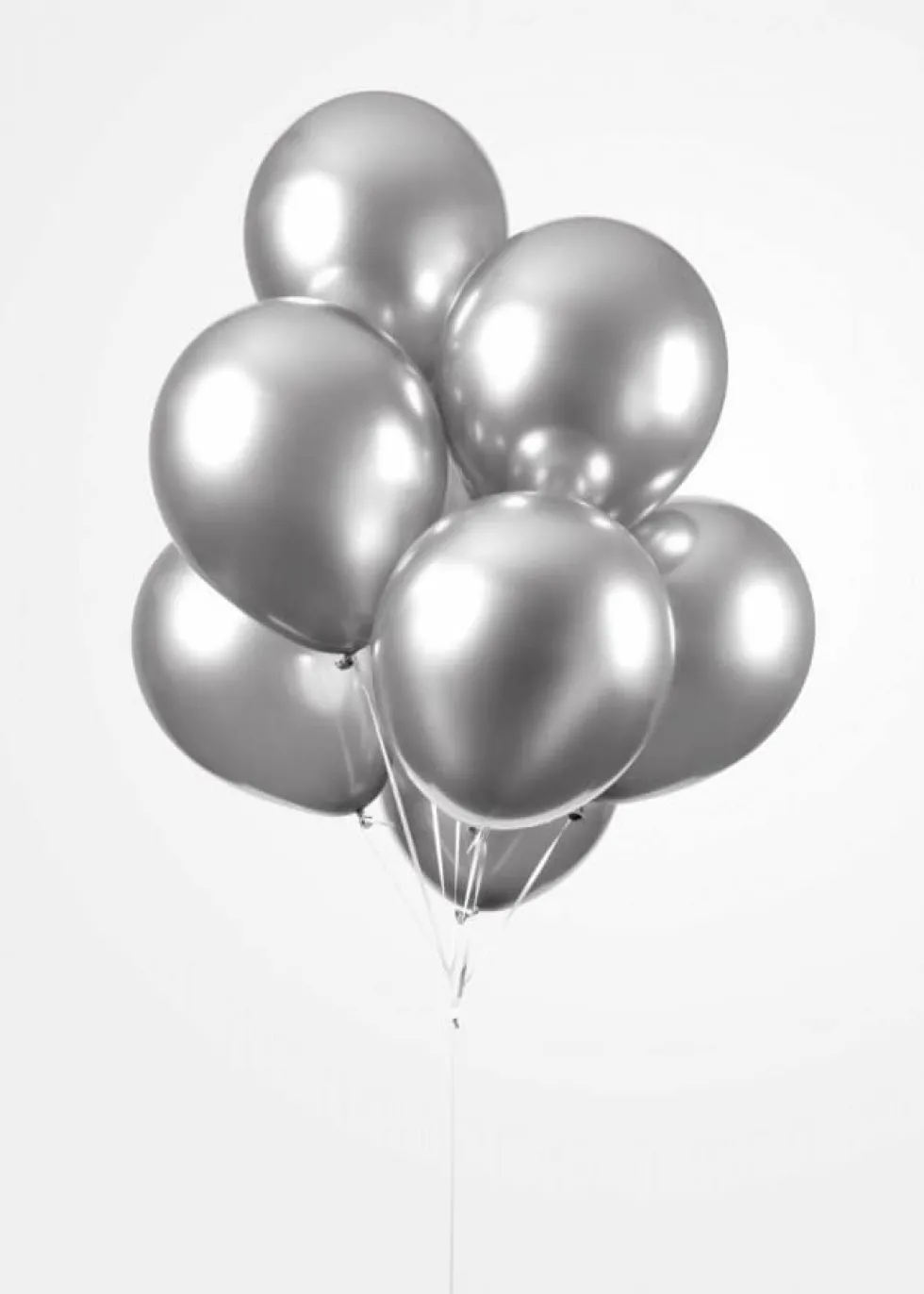 Mirror Sølv Ballonger, 30 cm, 10 stk