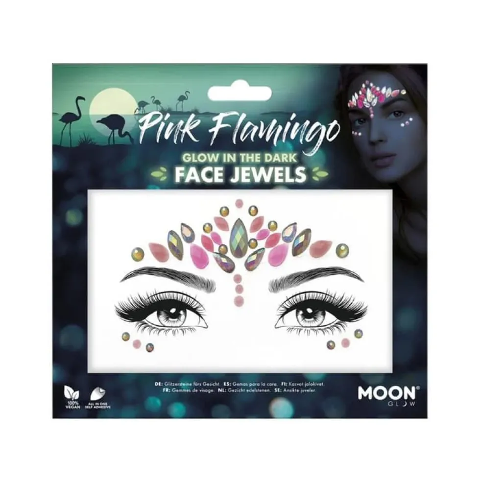 Moon Face Jewels Glow Rosa Flamingo