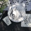 Musikk tallerken hvit, 10stk