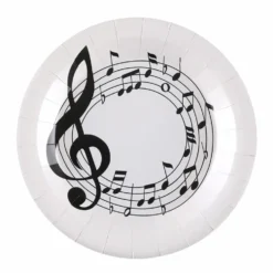 Musikk tallerken hvit, 10stk