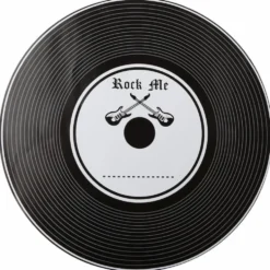 Musikk vinyl bordmatte 34cm sort, 6stk