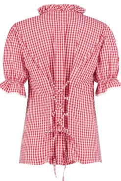 Oktoberfest Bluse Rød og Hvit