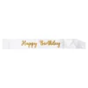 Ordensbånd Happy Birthday Hvit og Gull