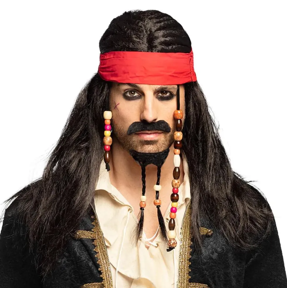 Parykk Tobias Pirat med Bandana og Perler