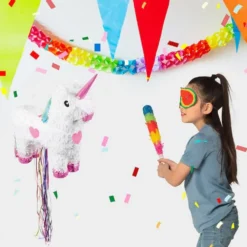 Piñata Pull Enhjørning Hvit