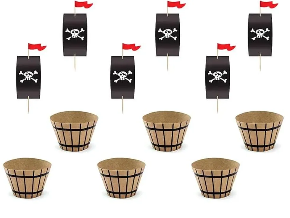 Pirat Cupcake Kit, 6 stk.