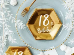 18år Bursdag Asjett Gull, 6 stk