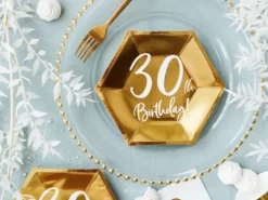 30år Bursdag Asjett Gull, 6 stk